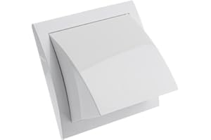 EUROPLAST Ø 100mm Grille de Ventilation avec Protection contre la Pluie et le Vent - Grille D'aération avec Clapet Anti-retour - Plastique ABS Blanc