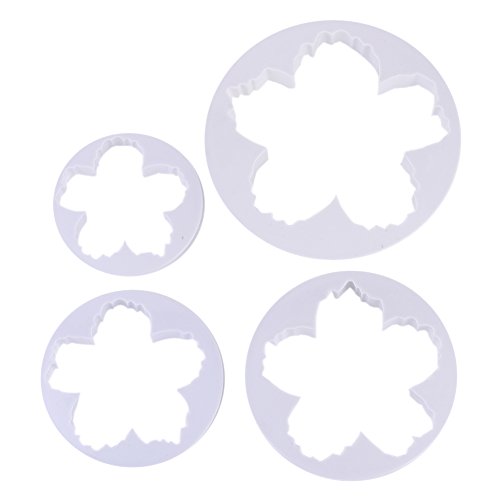 Fondant Kuchen Ausstechformen Dekoration Stempel DIY Modellierwerkzeug Tortendeko LianLe (4 Stk Pfingstrose) - 2