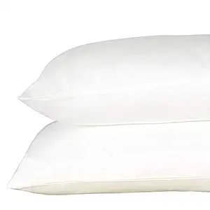 Just Linen 300 TC 100% Cotton Sateen Solid, Milky White Color, Pair of Regular Size Pillow Covers