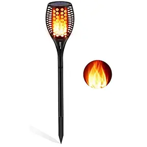 Happy2Buy LED Solar Flickering Flame Torch Light, Mashal with Light Sensor, 96 LEDs Romantic Flickering Torch for Garden Lawn, Decoration Wall lamp, Camping, Path Lighting Etc. (1)