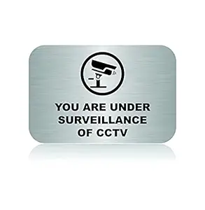 Courtly Stainless Steel Self Adhesive CCTV Signage Board for Office (4