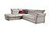 Produktbild Cavadore Eck-Sofa Bontlei / Federkern-Couch mit Schlaffunktion und Kopfteilfunktion / Inkl. Stauraum / 261 x 88 x 237 cm (BxHxT) / Mikrofaser hellgrau