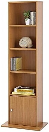 Slim DVD/CD Media Storage Cabinet with Cupboard - Oak Effect