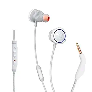 JBL Quantum 50 by Harman Wired in-Ear Gaming Headphone with Twistlock Technology, Inline Voice Focus Microphone and Master Volume Slider (White)