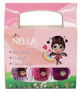 Miss Nella - Bundle 3 - Pack 9 muy brillante, esmalte para bimbe a base agua, Formula Peel Off Bundle 297