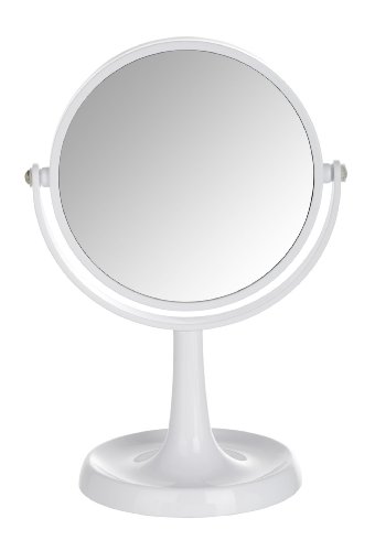 Wenko 3656520100 Kosmetik Standspiegel Rosolina weiß, Spiegelfläche ø 15cm, 500% Vergrößerung, Kunststoff, 19.5 x 28 x 14 cm, weiß - 5