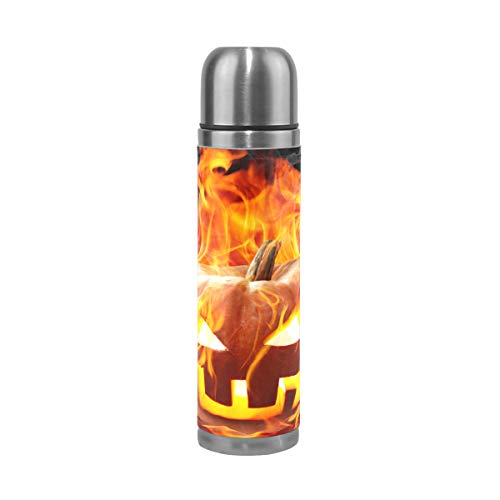 Folpply fiamma zucca borraccia in acciaio INOX vuoto thermos tazza tazza di caffè da viaggio a prova di perdite 481,9 gram