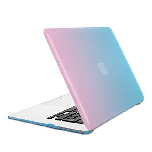 kwmobile Crystal Hülle für Apple MacBook Air 13″ (ab Mitte 2011) Hard Case – dünne durchsichtige transparente Schutzhülle Cover Tasche Zwei Farben Design Pink Blau Transparent - 5