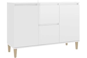 vidaXL Credenza Bianco Lucido 101x35x70 cm in Legno Multistrato