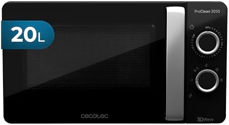Cecotec Forno a Microonde ProClean 3050 Capacità 20 L, rivestimento Ready2Clean, potenza 700 W, 6 livelli operativi, timer 30 min, modalità scongelamento, colore nero e argento