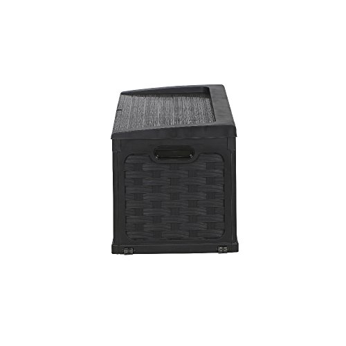 Auflagenbox / Gartenbox / Kissenbox Rattan Design *Farbe schwarz* ca. 117 x 56 x 56 cm - 3