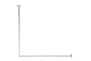VET ITALY Vetrineinrete® Bastone per tenda doccia universale regolabile angolare aste 80x80 cm bianco 69371 H35