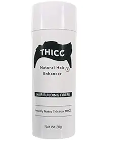 THICC Natural Hair Enhancer (Black) - Next Generation Vegan Hair Fibers for Concealing Thinning Hair- Lasts Up to 3 Months