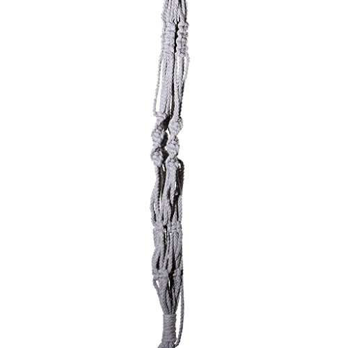Gazechimp 4 Bein Hänger Makramee aus Baumwolle Blumenampel Blumenhänger Pflanzhänger Topfhänger Stückpreis 90cm – Grau - 7