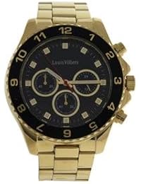 Reloj hombre Louis Villiers esfera 45 mm en steel Negro y pulsera dorada de acero lvag5877 – 10