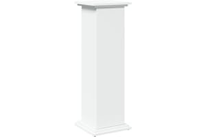 vidaXL Pedestal Expositor con almacenaje Madera Blanco 31x30x90 cm, Vitrina, Pedestal de exposición, Mesa Auxiliar, Armario de exposición, Pedestal
