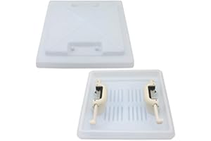 PRO-STYLING DESIGN FOR PERFECTION pro-Styling MPK 28 x 28 cm Weiß Milchglashaube mit Griffen und Teleskopausstellern für Wohnmobil, Wohnwagen, Caravan aus Kunststoff