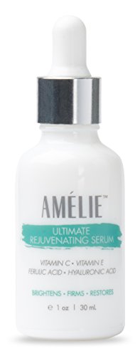 Amélie Skincare Vitamin C Serum (20%) with C E Ferulic & Hyaluronic. Anti-aging, Skin Brightening & Skin Firming. Repairs Appearance Of Wrinkles, Sun Damage & Age Spots. Organic Ingredients. (1 oz Bottle)