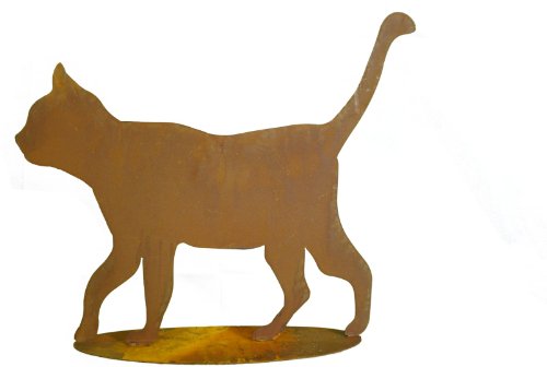Rost Katze gehend – rostige Gartendeko - 2