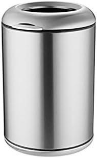 LIU-Open Top Stainless Steel Trash Can, Small Office Wastebasket , Silver