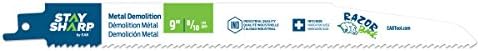 EAB Tool 171228 9" x 8/10 Bimetal Metal/Demolition Industrial Reciprocating Blade - Recyclable,