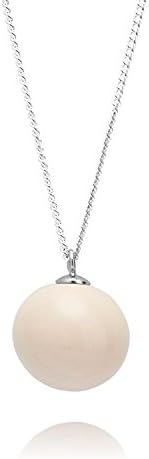 Louise Kragh women's pearl necklace with pearl beads and round pendant - porcelain cashmere sterling silver 925-N-PE0102CASs
