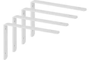 ANCLLO 4 szt. 200 x 140 mm pływający wspornik półki metalowe wsporniki do zawieszenia na ścianie - biały