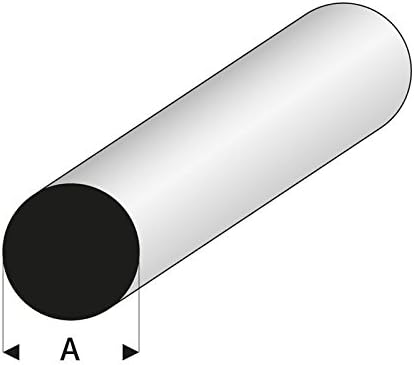 Maquett (Raboesch) Styrene Sections Round Solid Rod. 5 pieces, 330mm long (2mm dia.)