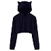 Produktbild UJUNAOR Damen Katze Ohren Langarm Hoodie Sweater Top Kapuzenpullover Frühling Slim Fit(Marine,CN M)