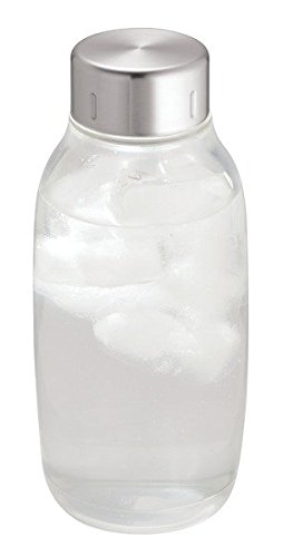 InterDesign 81520EU Onza Flasche Medium, Durchsichtig/Edelstahl Gebürstet - 3