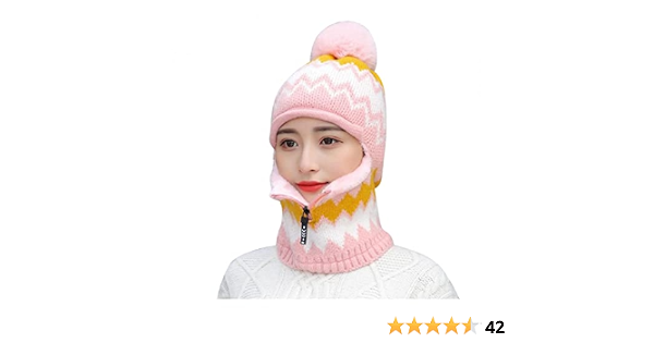 Soft Hat Knitting Scarf Zip Hat 