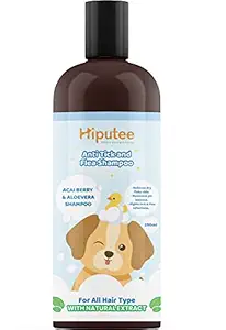 Hiputee Herbal Anti Tick & Flea Pet Shampoo, Dryness & Itch Relief, Allergy Free, Aloe Vera Hair Cleanser for Dogs & Cats (250 ml (Pack of 1))
