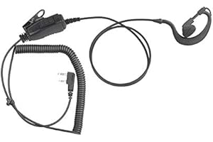 RADIOROCKET Radio Rocket écouteur Radio bidirectionnel pour Les radios Kenwood,Casque d'écoute avec Micro pour 2 Broches Kenwood tk290 nx300 TK308 Radio bidirectionnelle Forme G Clip-Oreille Police oreillette