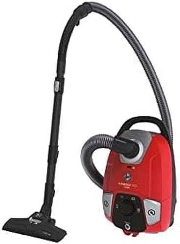 Hoover H-ENERGY 300 HE310HM 011 Aspirapolvere Con Filo, Con Sacco, 850W, 3,5L, 72 dBA, Spazzola Parquet, Filtro Epa Lavabile, Raggio di Azione 10m, Rosso