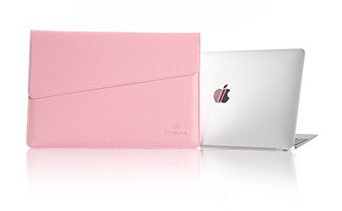 Macbook15.4 Zoll Laptop Case, TechCode Luxus Mikrofaser Leder Laptop Tasche Eine Hohe Qualität und Geringes Gewicht Case für das Neues Apple Macbook 15 – 15.4 Zoll (15-15.4 zoll, Rosa) - 2