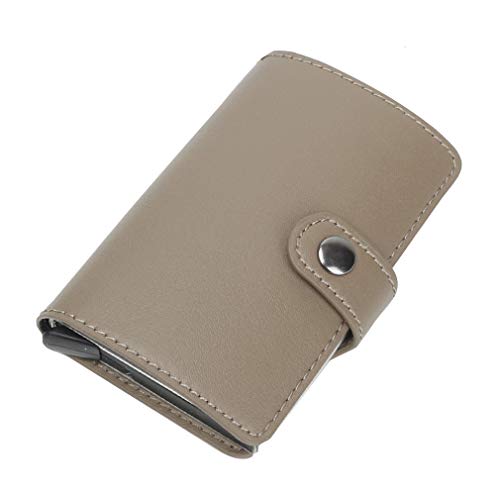 Preisvergleich Produktbild Kreditkartenetui Echtes Kartenetui Kartentasche mit RFID Schutz aus Hochwertigem Hochwertiges Leder,Automatisch Pop-up Kreditkartenetui