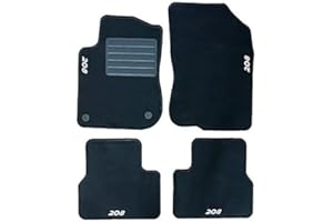 Carmats Compatible avec les tapis 208 de 2011 à 2018 en moquette avec 2 attaches de fixation