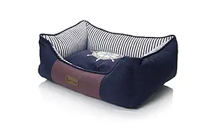 Pet Glam Fabric Sailing Dog and Cat Bed with Washable Covers for Dogs - Extra Small