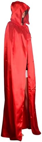 Kolylong Hooded Cloak Coat Wicca Robe Medieval Cape Shawl Halloween Party costume (S, Red)