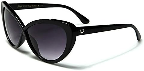 New Giselle Women Oversized Fashion Sunglasses Suitable for driving Full UV400 Protection Free BeachHutSunglasses pouch included (Black/gradient black lens)