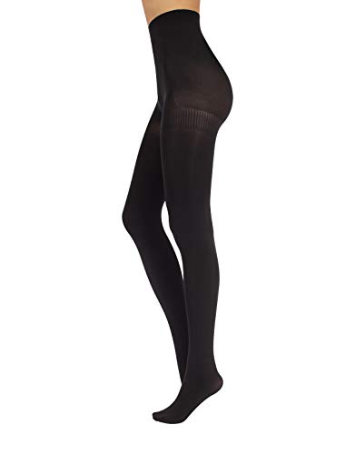COLLANTS OPAQUES EN MICROFIBRE | COLLANTS CONTROL BODY, COLLANTS SCULPTANTS | 40 DEN | S, M, L, XL | NOIR, MARRON | BONNETERIE ITALIENNE | (XL, Noir)