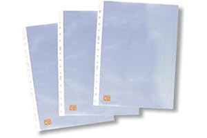 Mattio - Fundas multitaladro folio-cristal, 90 micras, 100 unidades, transparente