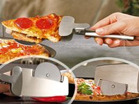Rosenstein & Söhne Cleverer 3in1-Edelstahl-Pizzaschneider mit Heber - 5