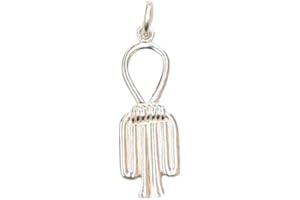 Horus Artesanía de Egipto TYET Noeud d'ISIS Amulette de Protection pour Les Femmes Enceintes et Les Enfants Pendentif en Argent Sterling Long 35 mm Largeur 10 mm Environ, Argent