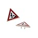 Produktbild 2 x Lego System Verkehrs Schild weiss rot City Zeichen 2 x 2 mit Clip Dreieck Achtung Baustelle Bauarbeiter Aufkleber für Set 7631 892pb016