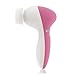 Pixnor P2016 Portable 7-in-1 Facial Brush Cleansing System Massager Face Cleanser Brush with 7 Brush Heads (Rosy)