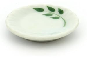 MyTinyWorld 4 x Dolls House Miniature Olive Branch Design Ceramic 25mm Plates
