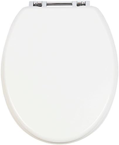 TOPSEAT TinyHiney Potty Toilet Seat Adult/Child, with Chrome Metal Hinges, Wood, White
