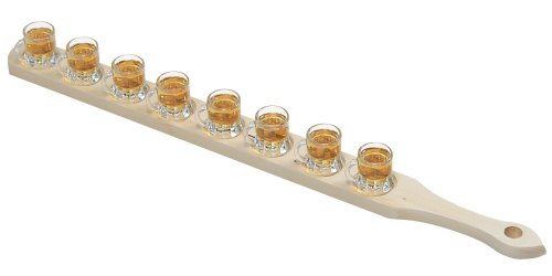 Kesper Schnapsglasträger, Schnapsglaslatte, aus FSC Kiefer, mit 8 Gläsern, Maße: ca. 720 x 60 x 65 mm