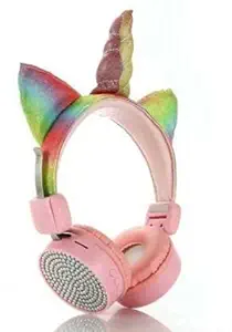 stylie modern Alternatives (Multicolor, On The Ear) Unicorn Headphones Bluetooth Wireless Headset with Mic for Kid Bluetooth Headset (Sequence Headphone)